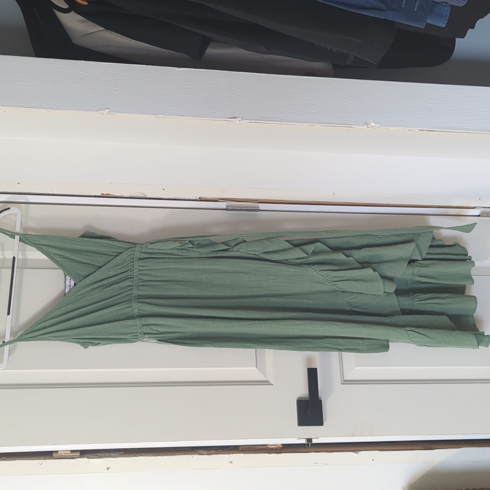 OLIVE GREEN COTTON SUMMER DRESS